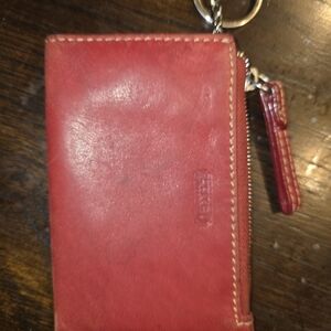 Coach Cherry Leather Keychain Pouch